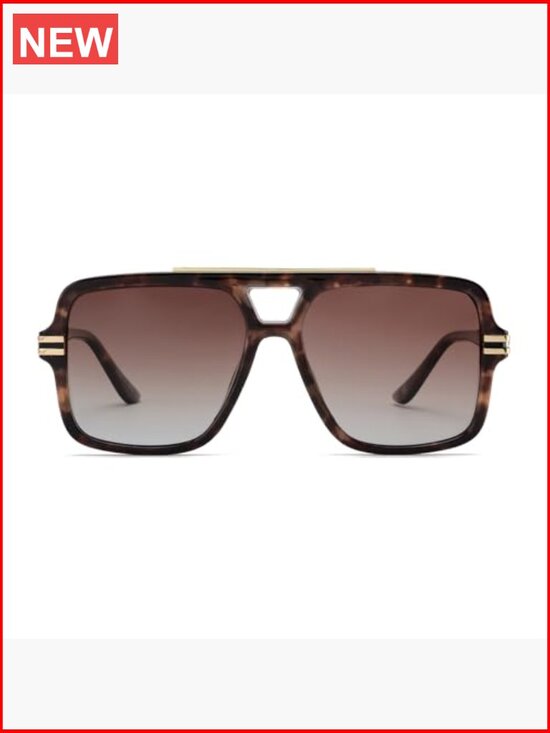 Retro Oversized Polarized Square Sunglasses with UV Protection main image 5